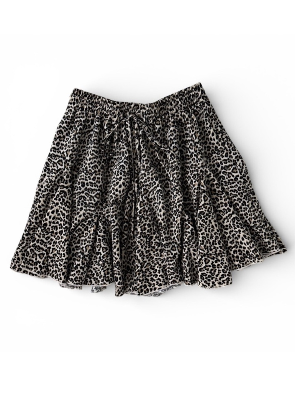 VICI Leopard Print Boho Flowy Mini Skirt Elastic Tie Waist Size‎ Small - Picture 2 of 7